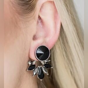 Black radically royal sided earrings